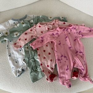 Set of 4 Good Condition Preemie Onesies